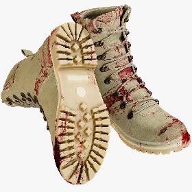 3D Boots Military Coyote Blood model